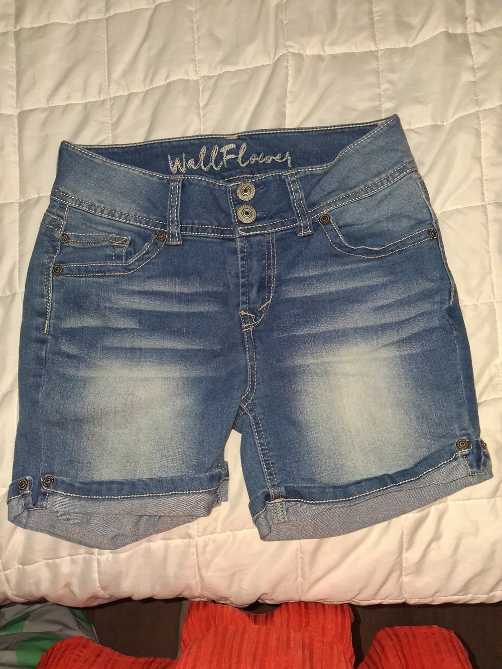 Wildflowers Light Blue Rolled Cuff Denim Shorts